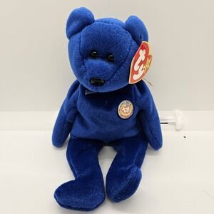 TY Beanie‎ Baby Clubby Blue Bear Plush Official Club Ribbon NWT